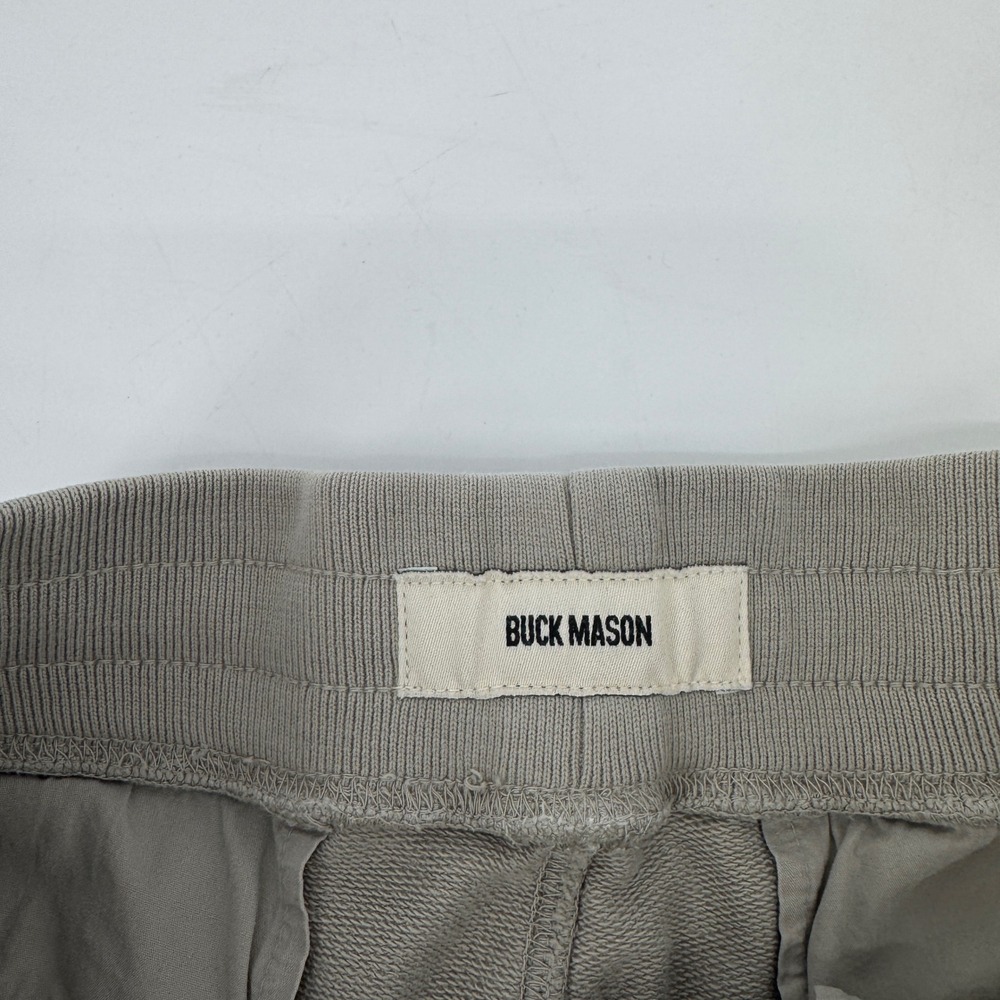 Buck Mason Mens Small Sweatpants Tan Gray Small Elastic Drawstring Cotton - Picture 5 of 9
